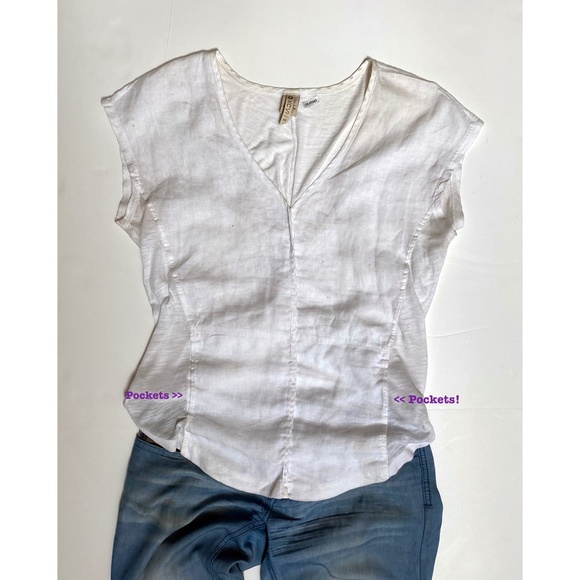 XCVI Linen Top with pockets - Picture 5 of 8